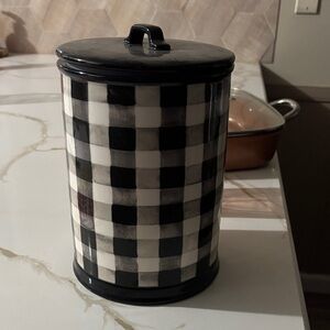 Black and White Checkered Canister